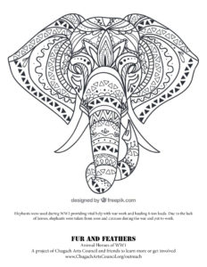 Elephant coloring page FnF
